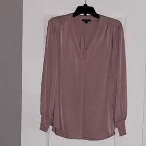 Alfani Shimmering Mauve V-Neck Blouse